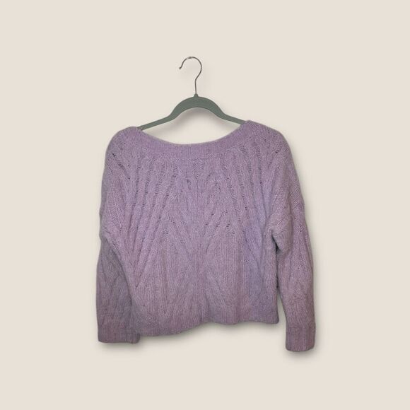 By Anthropologie Eyelash Cable Knit Swearer Purple Size XS - Picture 2 of 3